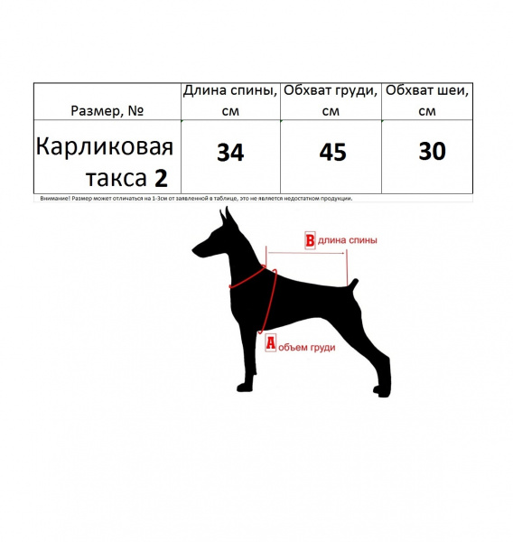 Одежда для карликовой таксы. Комбинезон утепленный по спинке 34см